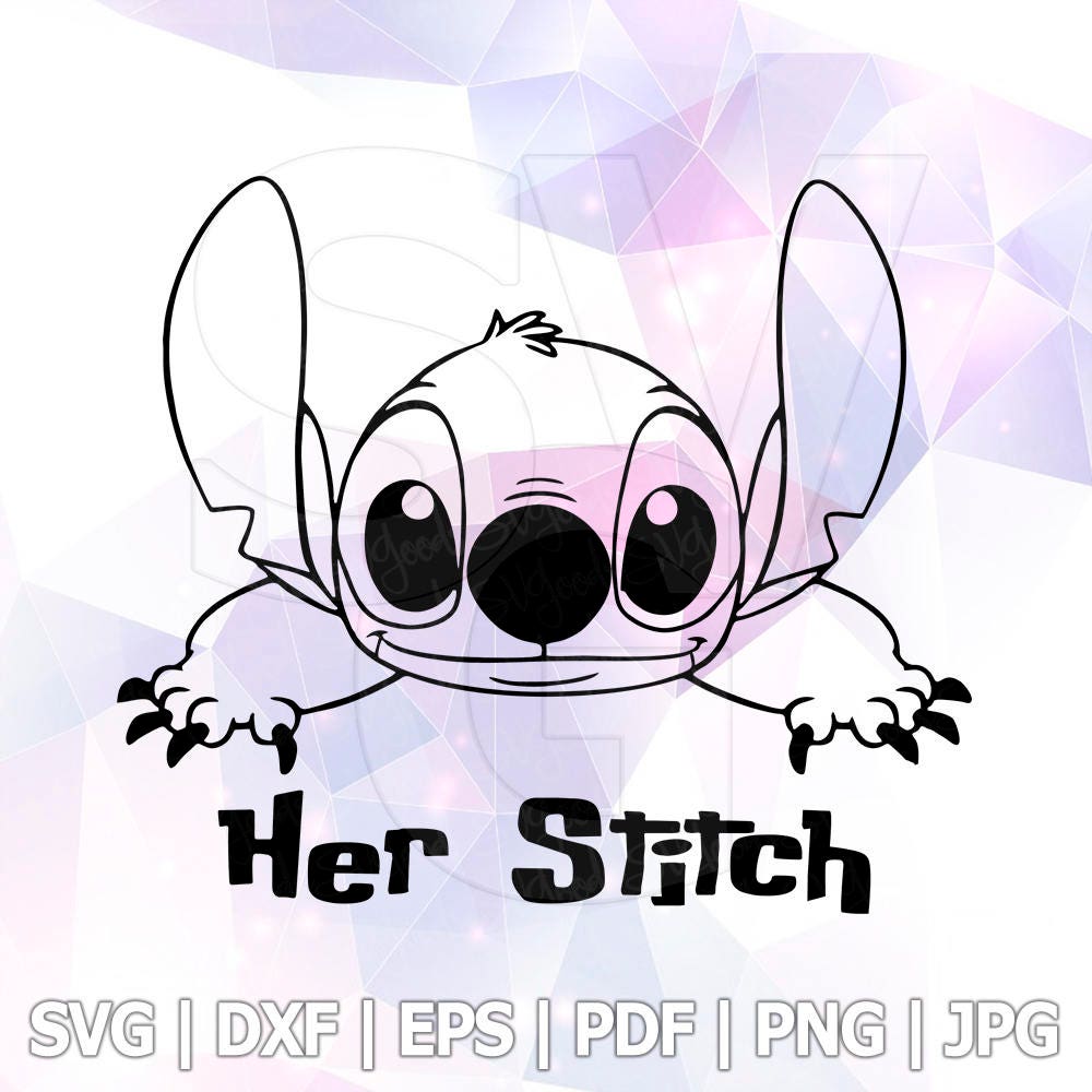 Download Lilo and Stitch Peeking Her Stitch His Angel Layered SVG ...