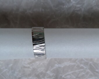 Fine Silver Wrinkled Ring, Precious Metal Clay Jewellery, Gestures Collection, Textured Ring