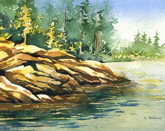 Seascape Original Watercolor Painting