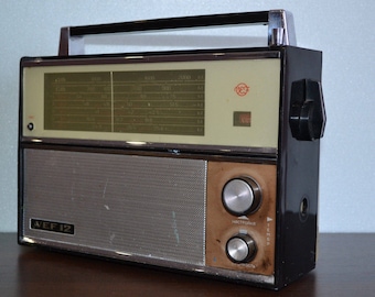 Vintage 1960's VEF -12 Portable Soviet Transistor Radio Model Following the Spid