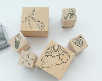 Stamp set stamps Unicorn Unicorn Rainbow