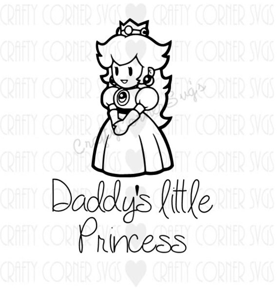 Download SVG-Daddy's Little Princess-Princess Peach Inspired