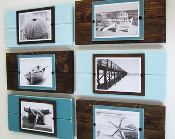 Wall Grouping Set of Six Plank Frames for 5x7 Pictures