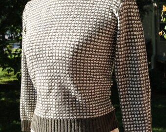 70s Olive & White Sparkle Sweater