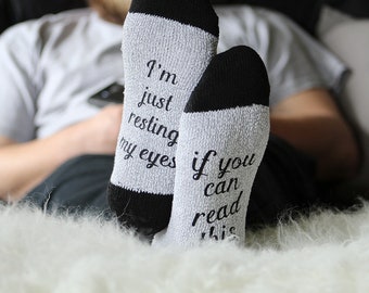 Dad Socks - If You Can Read This Socks - Last Minite Gift - Groomsman Gift - Funny Socks for Men - Mens Socks - Gift for Men - Just Resting