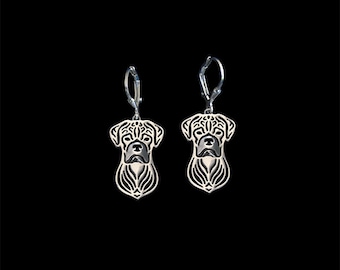 Boxer (natural ears) Earrings - sterling silver
