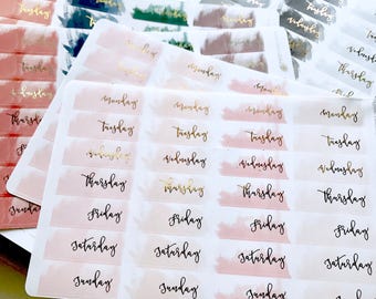 FOILED- Watercolor Date Covers / planner stickers