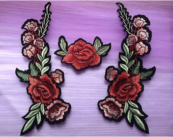 rose patch flower patch embroidered patch iron on patch cute patch iron on patch sew on patch