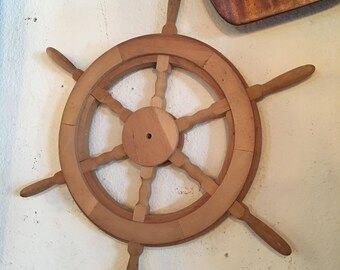 Handmade Wood Ship's Wheel Nautical Decor
