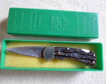 Puma Stag Handle Folding Pocket Knife - Handmade in Germany