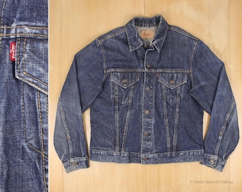 LEVIS Big E Vintage Jean Trucker Jacket 1968-71 Blue Denim Made in USA M Medium 60s 70s Type III Americana Workwear