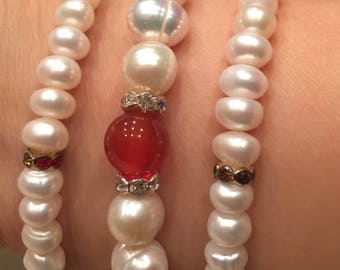 Not so perfect but tried my best pearl bracelet