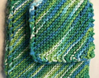Handmade knitting washcloths - cotton washcloths - Eco by Segao