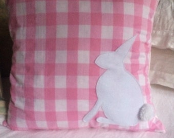 pink bunny cushion