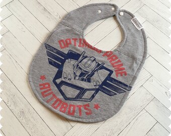 Transformers Baby Bib, Recycled T-Shirt Baby Bib, Baby Boy Baby Shower, Superhero Baby, Transformers Baby