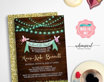 Fairy Princess Party Invitation "Fairy Fun" (Printable File Only) Enchanted Forest, Fairy Birthday, Fairy Party Invite, Fairy Forest Invite
