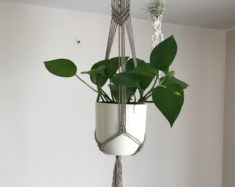 Macrame plant hanger, macrame plant holder, outdoor gardening, macrame outdoor plant hanger, linen plant hanger, eco friendly plant holder
