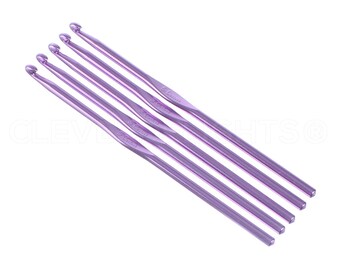 10 Pk - Size H / Size 8 Crochet Hooks - Aluminum - 6 Inch Length - 5mm Diameter - Crochet Knitting Craft Gift Projects