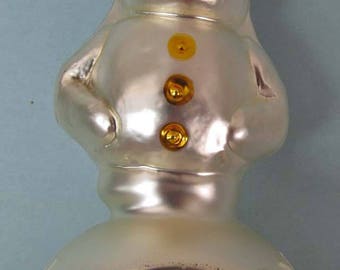 Glass 587 Ornament Snowman Reflector 5" Inge Glas W Germany Vintage 1980's