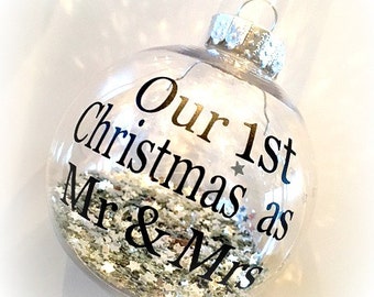 Our First Christmas As Mr And Mrs / Mr And Mr / Mrs And Mrs Christmas Tree Bauble