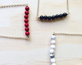 Eleanor Silver | Gemstone Bar Necklace