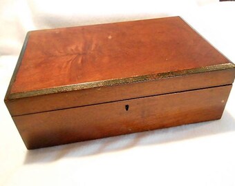 Antique English Victorian Mirrored Sewing Box, c. 1870