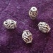 925 sterling silver findings- scroll filigree Bali silver beads 8mm, 6 beads 12mm x 6mm