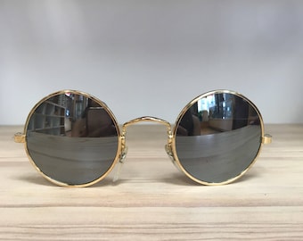 Round vintage sunglasses Gold black