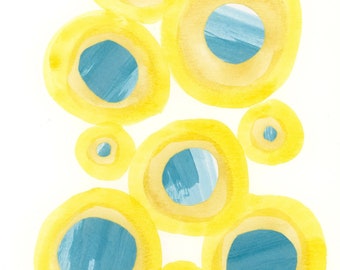 Round and Round 16 Abstract Mixed Media Painting