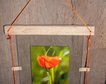 Picture frame wood and glass "pyrogue"