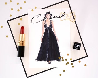 Fashion Illustration Chanel Inspired Fashion Wall Art