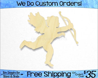 Cupid Shape - Large & Small - Pick Size - Laser Cut Unfinished Wood Cutout Shapes Love Valentines Day Heart Wedding Shower (SO-0053)*2-24