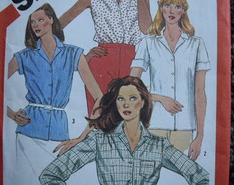 Vintage Simplicity 6358 Misses Shirts in size 16 (Uncut)