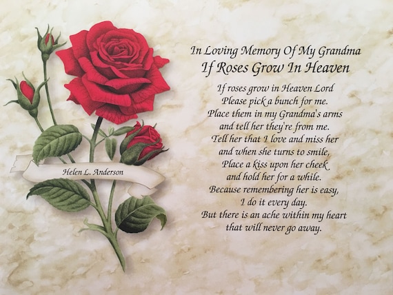 In Memory of Grandma Sympathy Gift Memorial Gifts