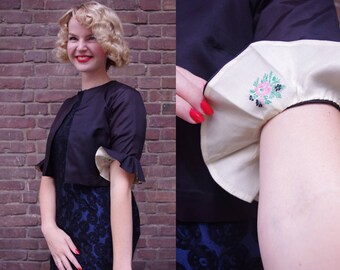 Vintage 40/50s Embroidered Bolero Jacket S/M