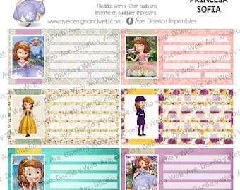 Sofia the first labels for notebooks, Sofia the first labels for books, Sofia the first school labels