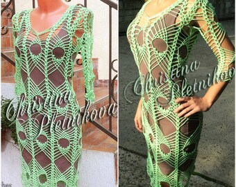 tunic spider beach dress crochet lace club summer