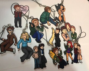 SALE - KEYCHAINS 2 for 7 Supernatural Doctor Who Sherlock