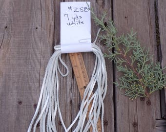 White leather lace, White leather cord, Soft leather lace