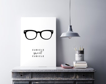 Cubicle Sweet Cubicle art print - Office art - Printable men gift - Cubicle wall art - Office decor - Cubicle decor - Minimalist art