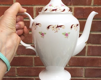 SALE - Crown Staffordshire Bone China Large Coffee Pot - Wentworth