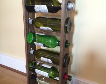 Compact wine rack wooden