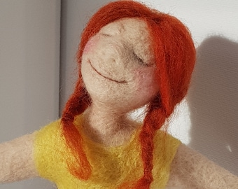 Ooak Needle Felted Art Doll: Joy