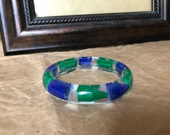 Blue & Green Crayon Bracelet