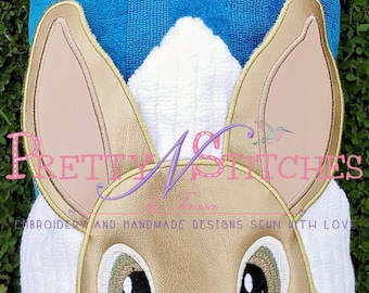 Rabbit Peeker Applique Embroidery Design, includes 2D and 3D for 5X7 Hoop