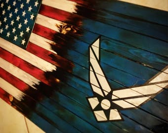 Rustic Air Force Tribute Flag