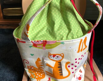 Sweater Project Bag, Sweater Bucket, Extra Large Knitting Bag, Yarn Storage Tote, Extra Large Drawstring Bag, Blanket Project Bag, Huge bag,