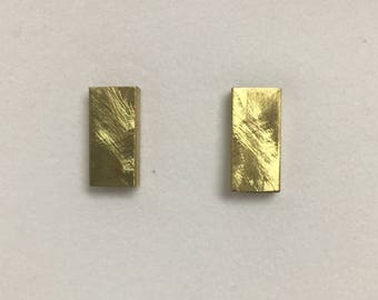 Gold geometric tube studs
