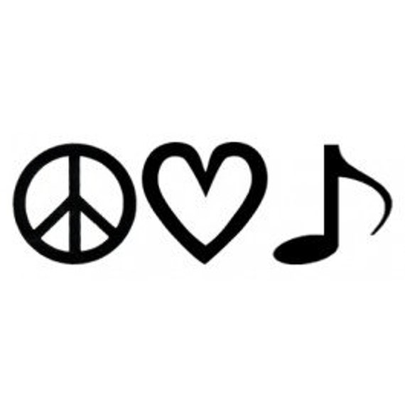 Peace Love Music DieCut Decal Car Window Wall Bumper Phone