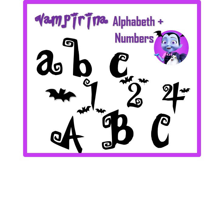 Vampirina PNG clipart Letras abecedary alphabeth fondo